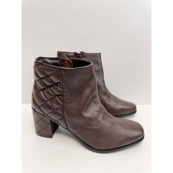 Seychelles Boots Size 9 Brown Leather Block Heel Ankle Booties - Picture 2 of 11